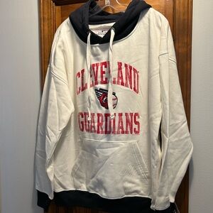 Cleveland Guardians White and Navy Blue Hoodie MLB Genuine Merchandise